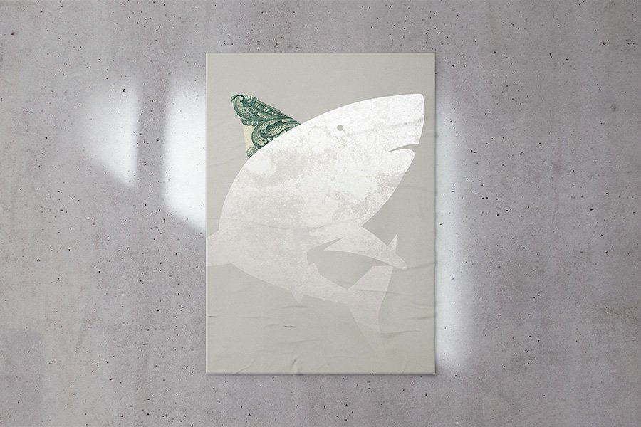 Profit Shark — poster by Moisés Romero